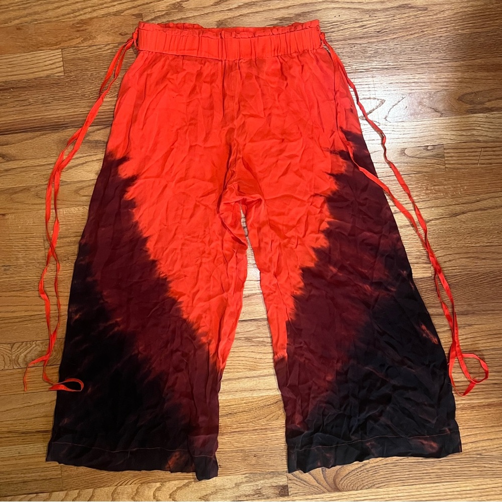 Red and Black Tie-Dye Pants